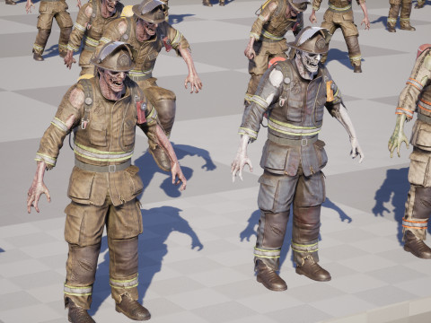 ZombieFirefighter 3Dモデル