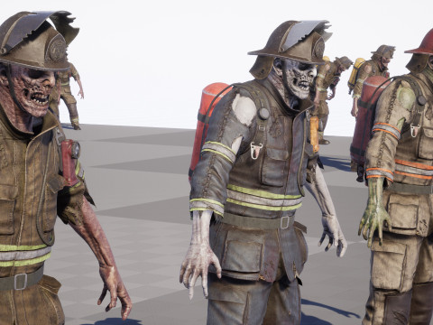 ZombieFirefighter 3Dモデル