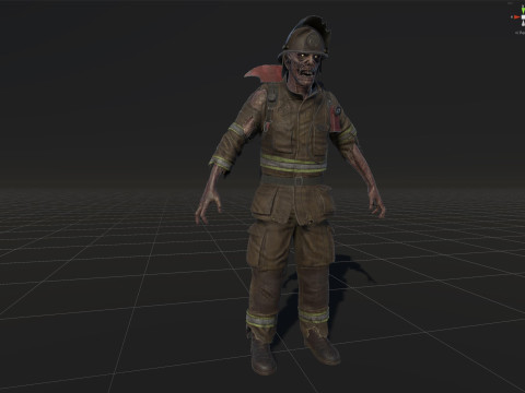 ZombieFirefighter 3Dモデル
