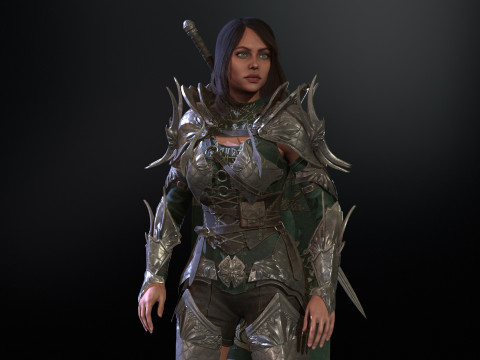 Knight Girl 3D Model