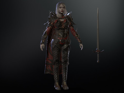 Knight Girl Model 3D
