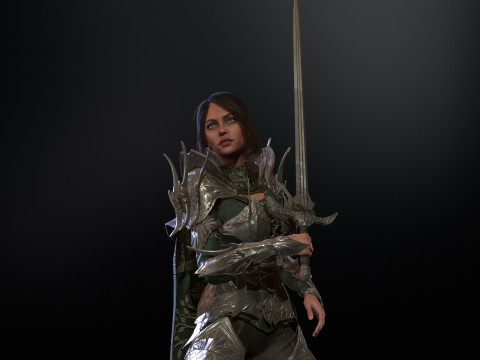 Knight Girl Model 3D