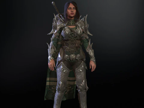 Knight Girl 3D Model