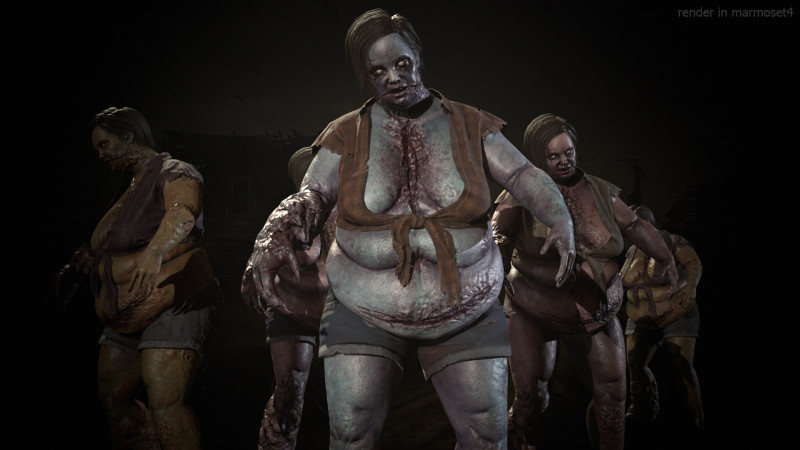 Urban Zombie7 3D Модель .c4d .max .obj .3ds .fbx .stl .blend 