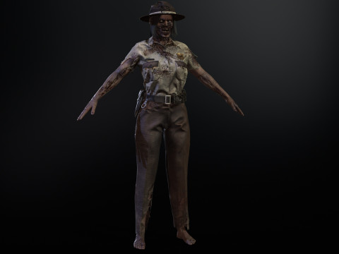 ZombieCopGirl 3D-Modell