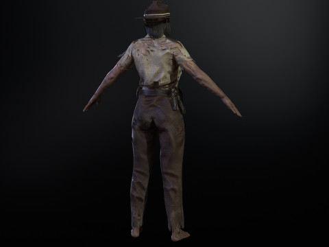 ZombieCopGirl 3D-Modell