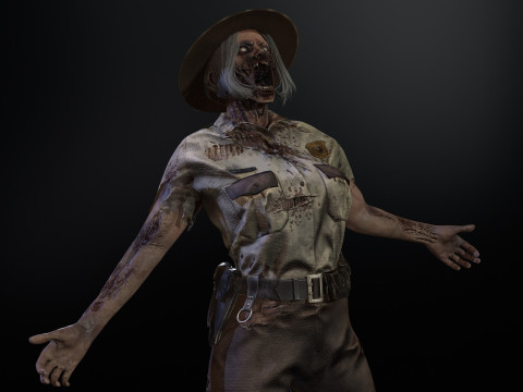 ZombieCopGirl 3D-Modell