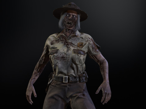 ZombieCopGirl 3D-Modell