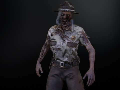 ZombieCopGirl 3D-Modell