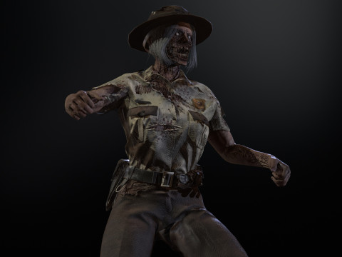 ZombieCopGirl 3D-Modell