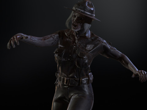 ZombieCopGirl 3D-Modell