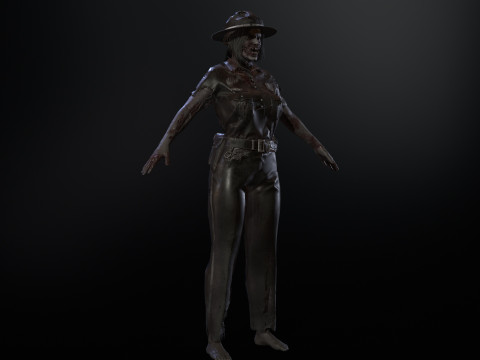 ZombieCopGirl 3D-Modell
