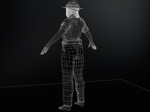 ZombieCopGirl 3D-Modell