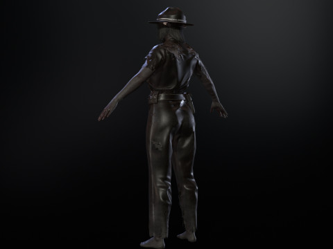 ZombieCopGirl 3D-Modell