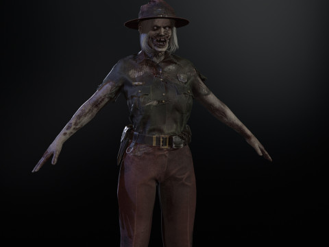 ZombieCopGirl 3D-Modell