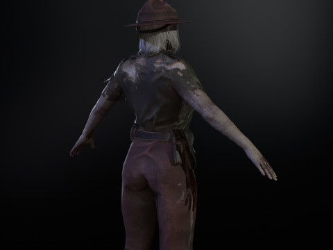 ZombieCopGirl 3D-Modell