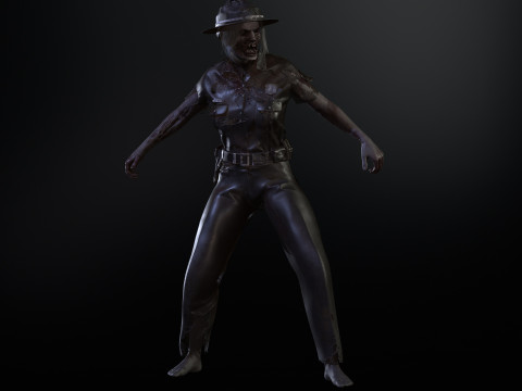 ZombieCopGirl 3D-Modell