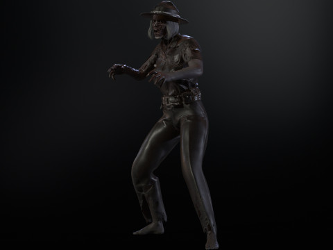 ZombieCopGirl 3D-Modell