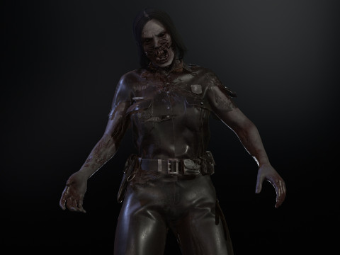 ZombieCopGirl 3D-Modell