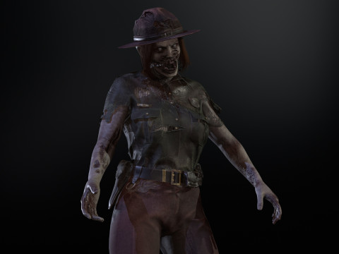 ZombieCopGirl 3D-Modell