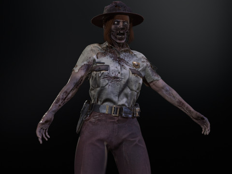 ZombieCopGirl 3D-Modell