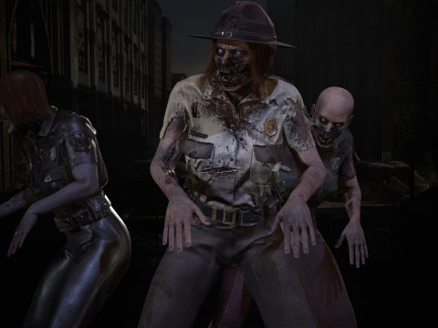 ZombieCopGirl 3D-Modell