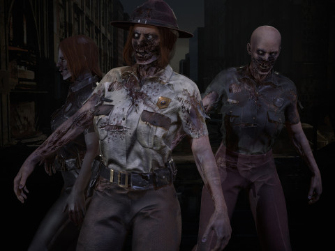 ZombieCopGirl 3D-Modell