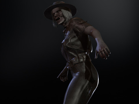 ZombieCopGirl 3D-Modell