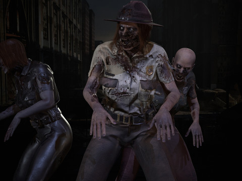 ZombieCopGirl 3D-Modell