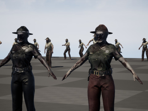 ZombieCopGirl 3D-Modell