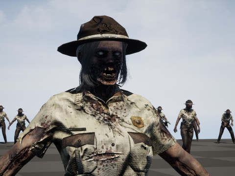 ZombieCopGirl 3D-Modell