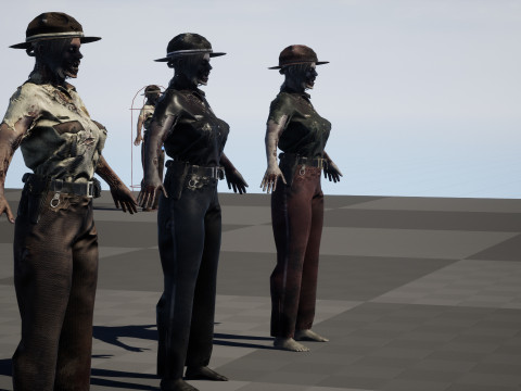 ZombieCopGirl 3D-Modell