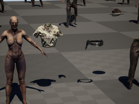 ZombieCopGirl 3D-Modell