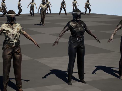 ZombieCopGirl 3D-Modell