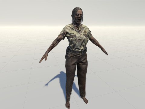 ZombieCopGirl 3D-Modell