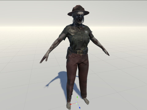 ZombieCopGirl 3D-Modell