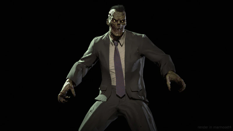 UrbanZombie5 3D Model .c4d .max .obj .3ds .fbx .stl .blend 