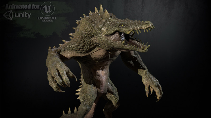 Croc 3D Model .c4d .max .obj .3ds .fbx .stl .blend