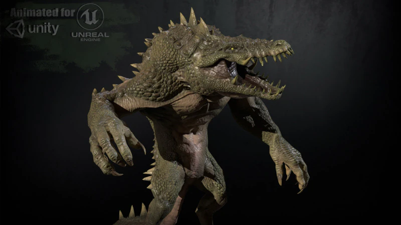 Coccodrillo Modello 3D .c4d .max .obj .3ds .fbx .stl .blend 