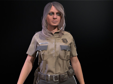 Police Woman Model 3D