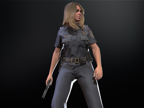 Police Woman Model 3D