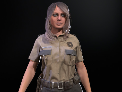 Police Woman Model 3D