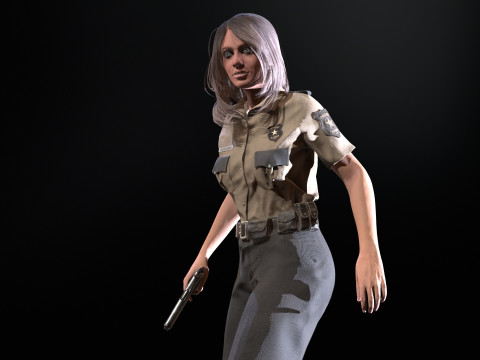 Police Woman Model 3D