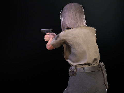 Police Woman Model 3D
