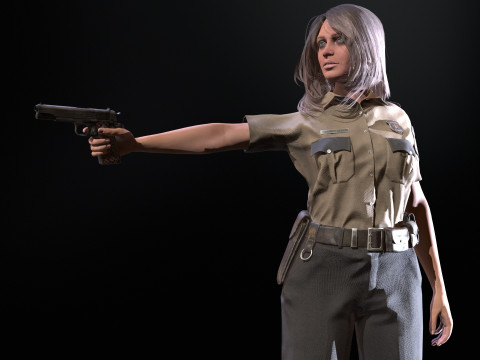 Police Woman Model 3D