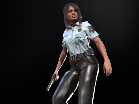 Police Woman Model 3D
