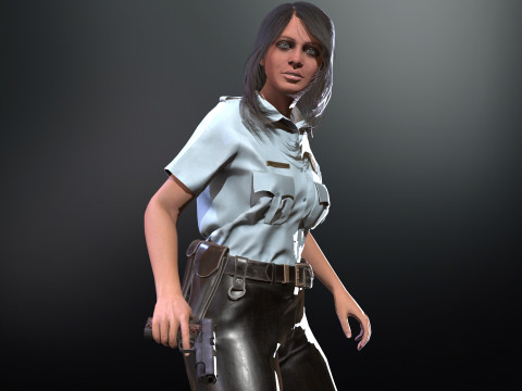 Police Woman Model 3D