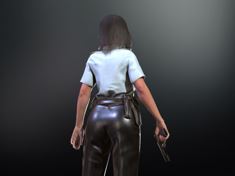Police Woman Model 3D