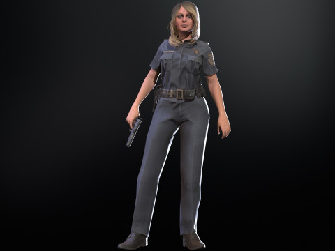 Police Woman Model 3D