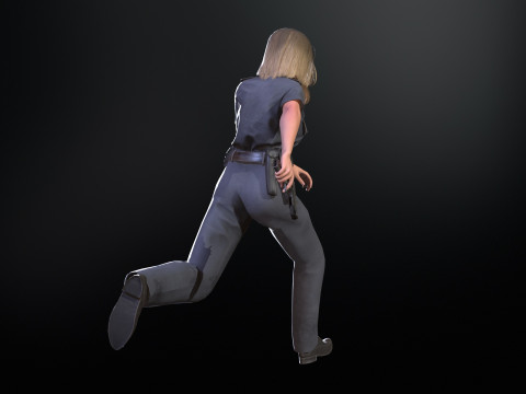 Police Woman Model 3D